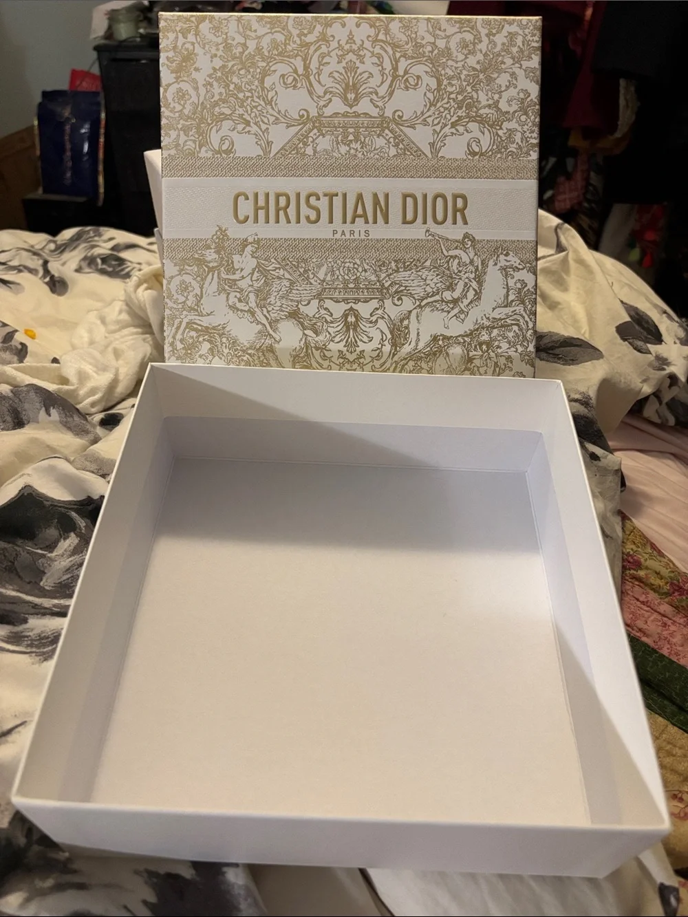 Dior White and Gold Decorative Gift Box